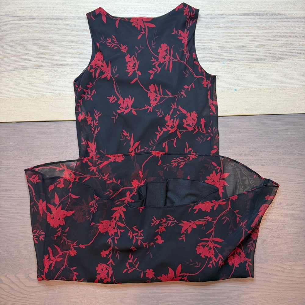 Alyn Paige Womens 7/8 Y2K‎ Black Fairy Floral Chiffon Dress Light weight - Picture 7 of 8